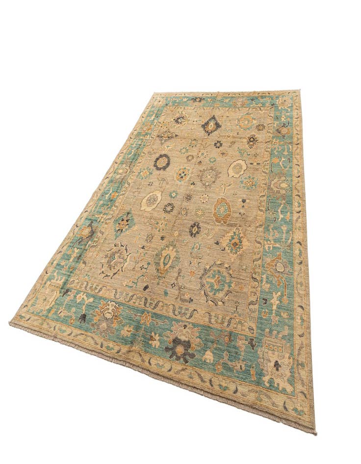 Detail image of 9' 1 x 11' 11 Hand Knotted Oushak Rug