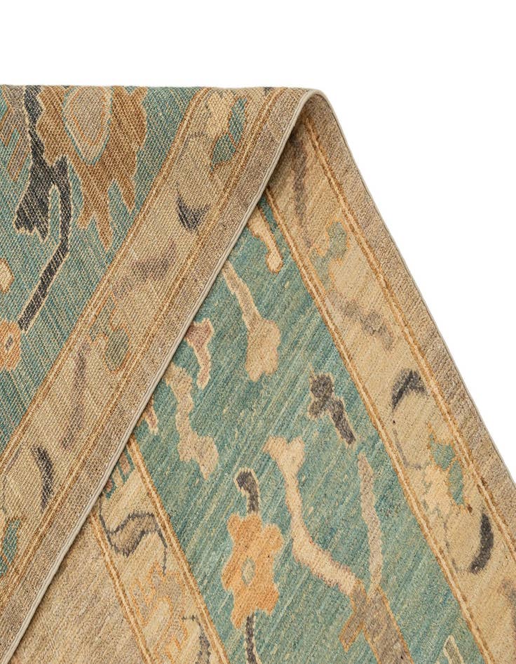 Detail image of 9' 1 x 11' 11 Hand Knotted Oushak Rug