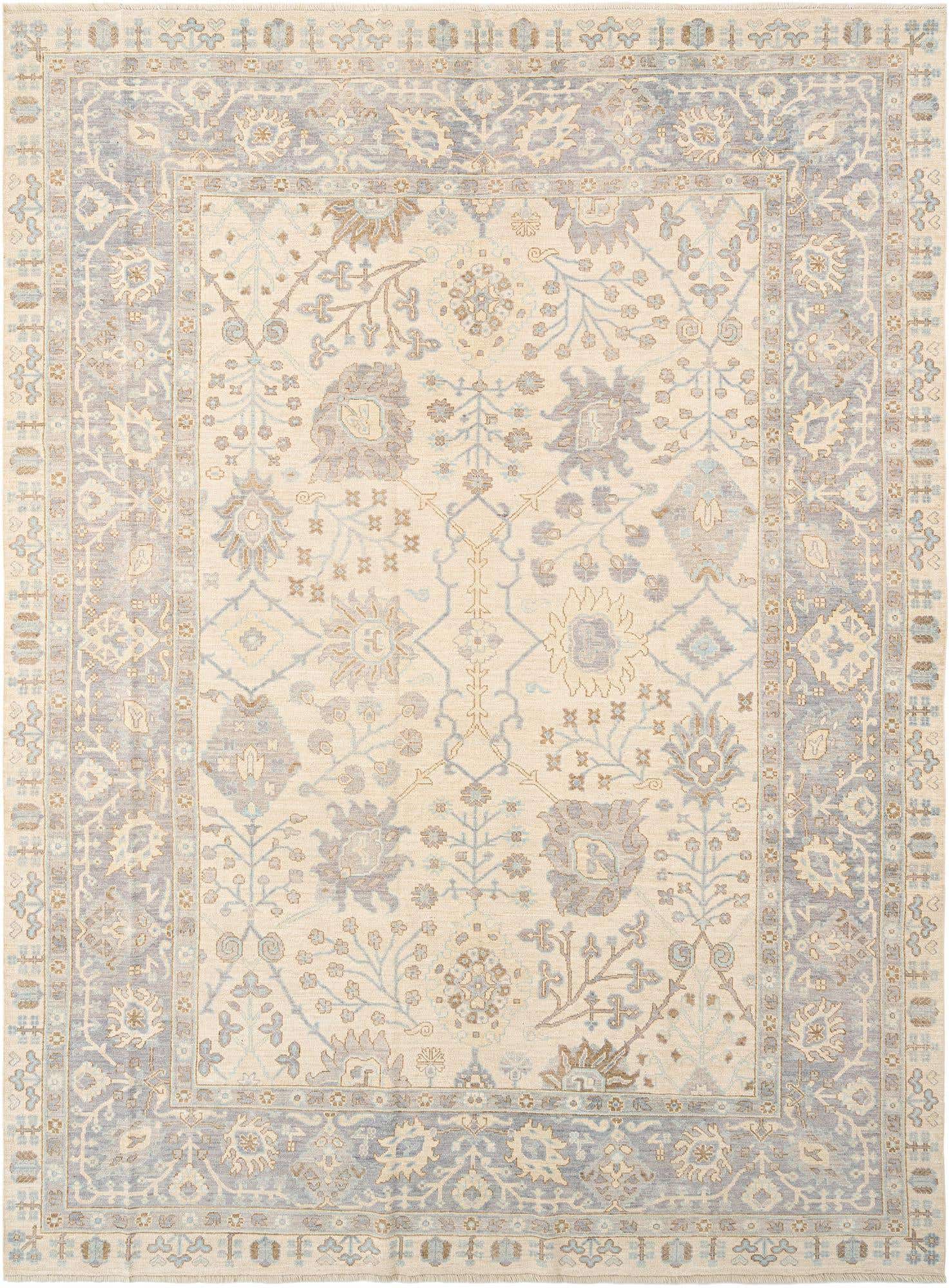 9' 1 x 12' 1 Hand Knotted Oushak Rug