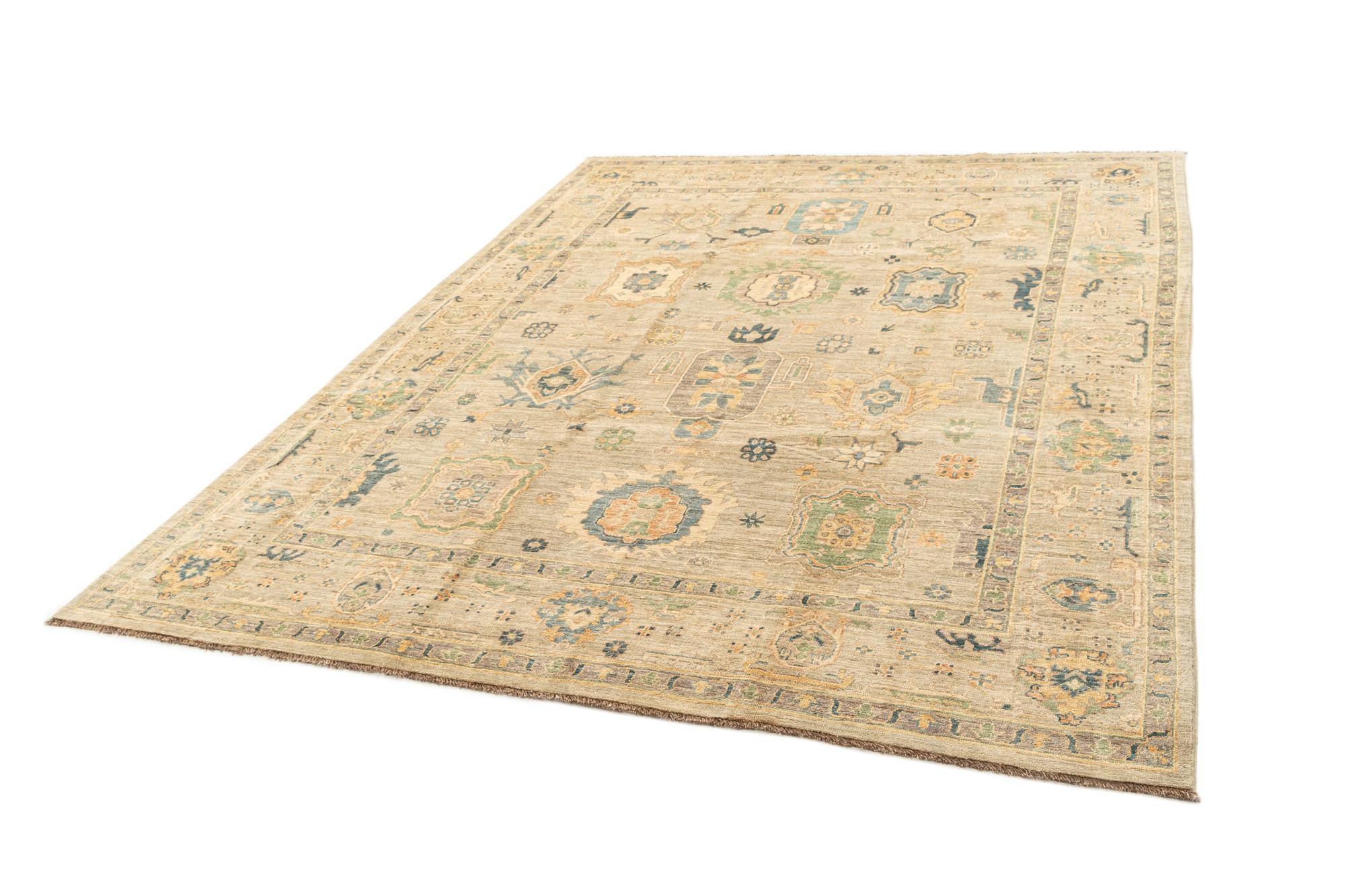 8' x 10' 7 Hand Knotted Oushak Rug