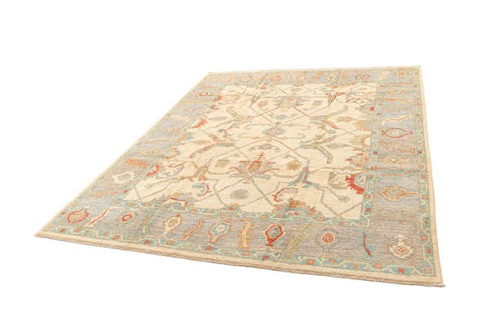 7' 10 x 9' 10 Hand Knotted Oushak Rug