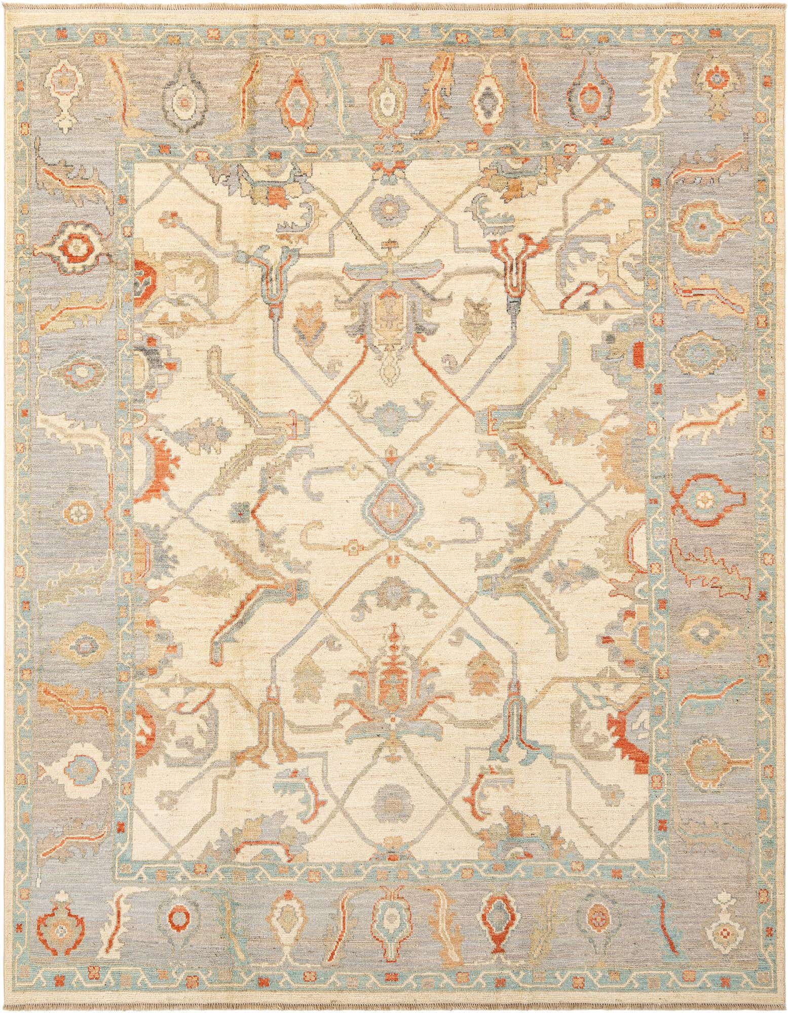 7' 10 x 9' 10 Hand Knotted Oushak Rug