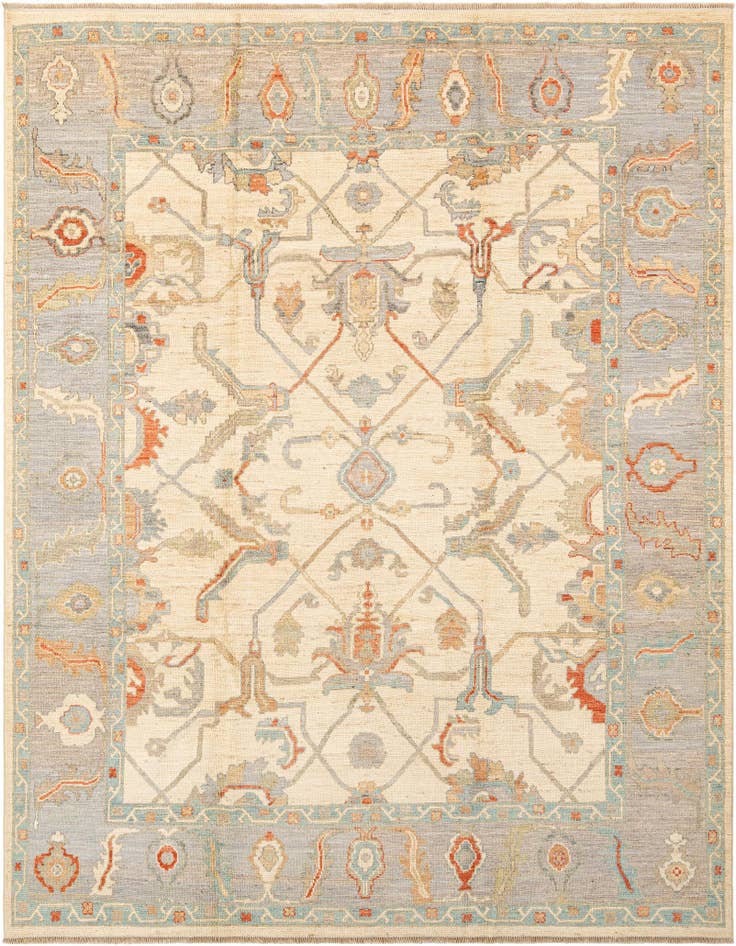 Detail image of 7' 10 x 9' 10 Hand Knotted Oushak Rug
