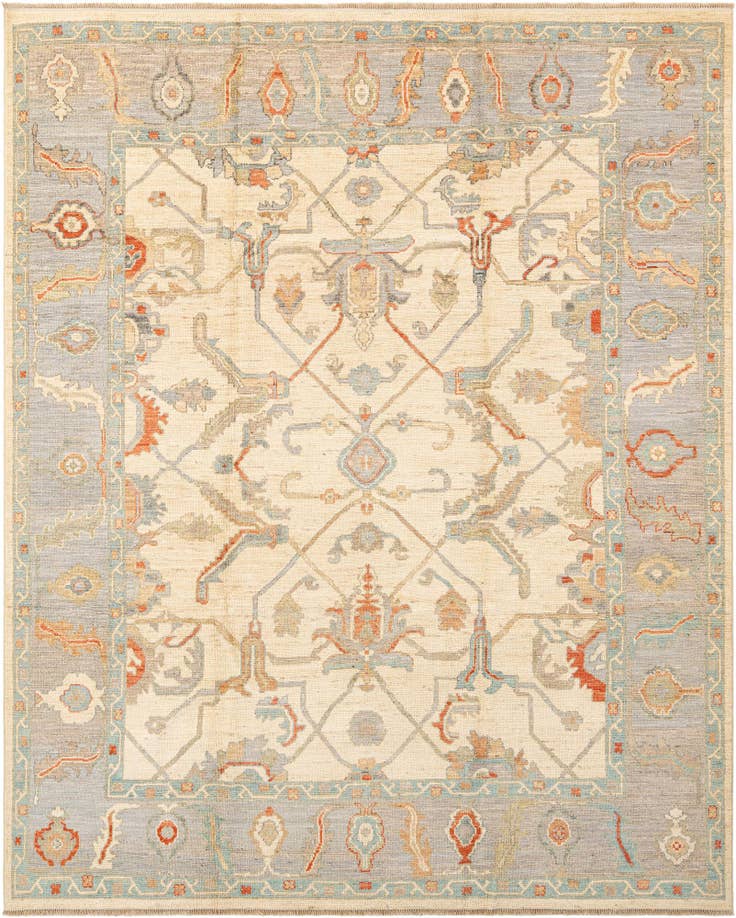 Detail image of 7' 10 x 9' 10 Hand Knotted Oushak Rug