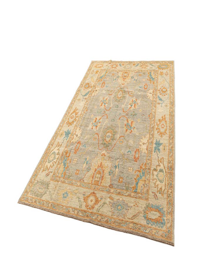 Detail image of 6' 8 x 9' 9 Hand Knotted Oushak Rug