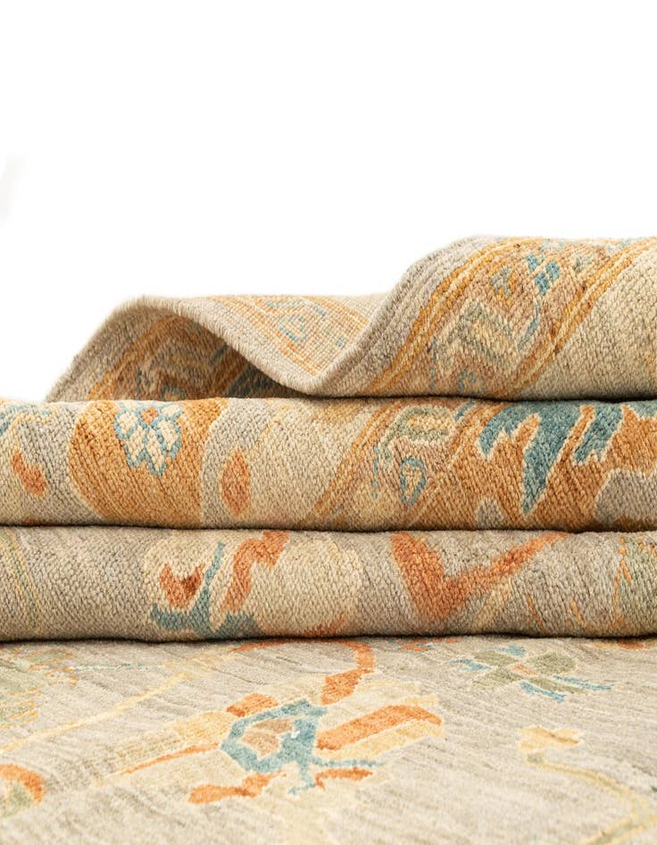 Detail image of 6' 8 x 9' 9 Hand Knotted Oushak Rug
