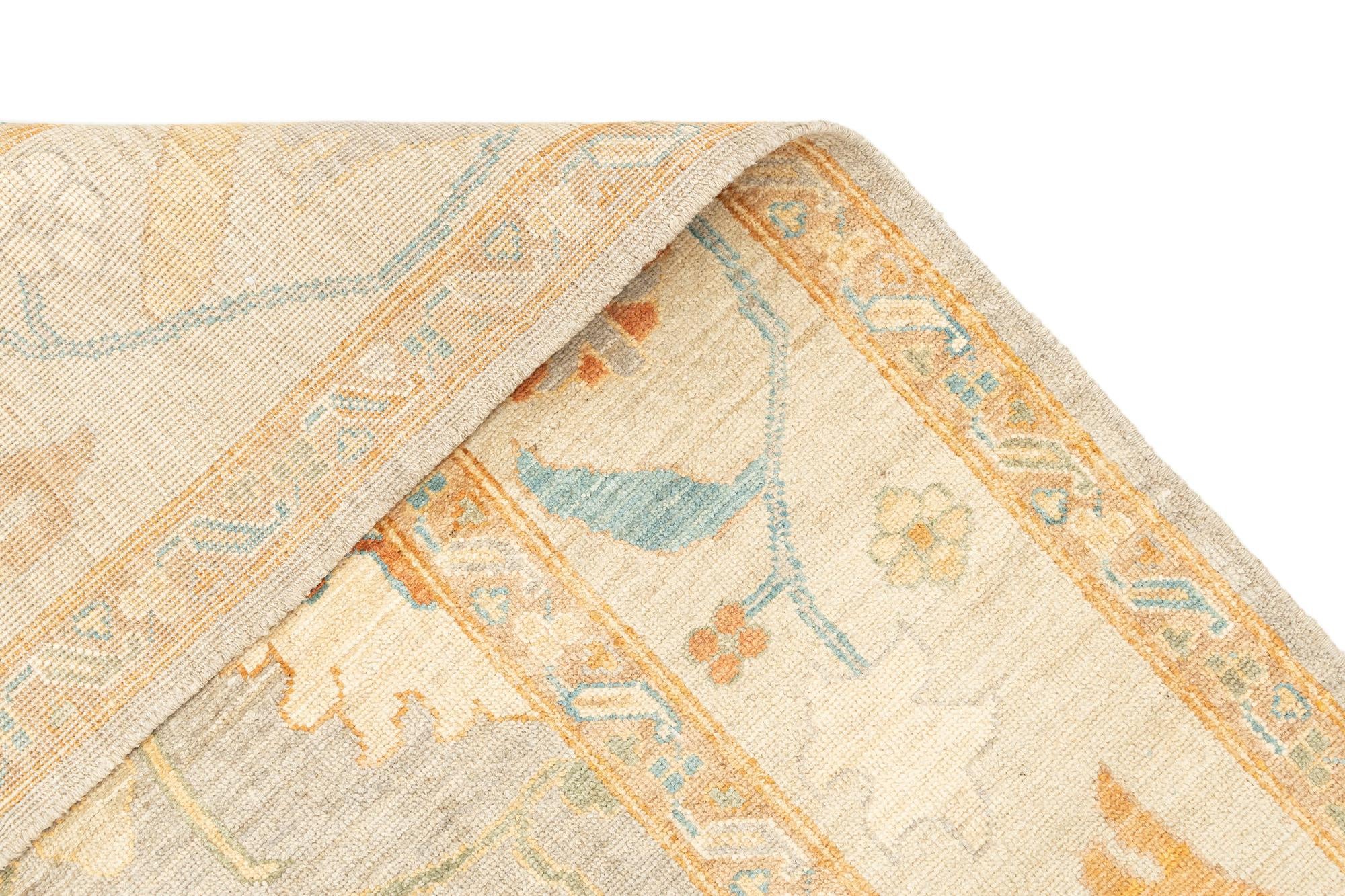 6' 8 x 9' 9 Hand Knotted Oushak Rug