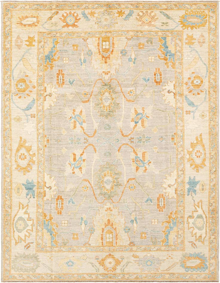 Detail image of 6' 8 x 9' 9 Hand Knotted Oushak Rug