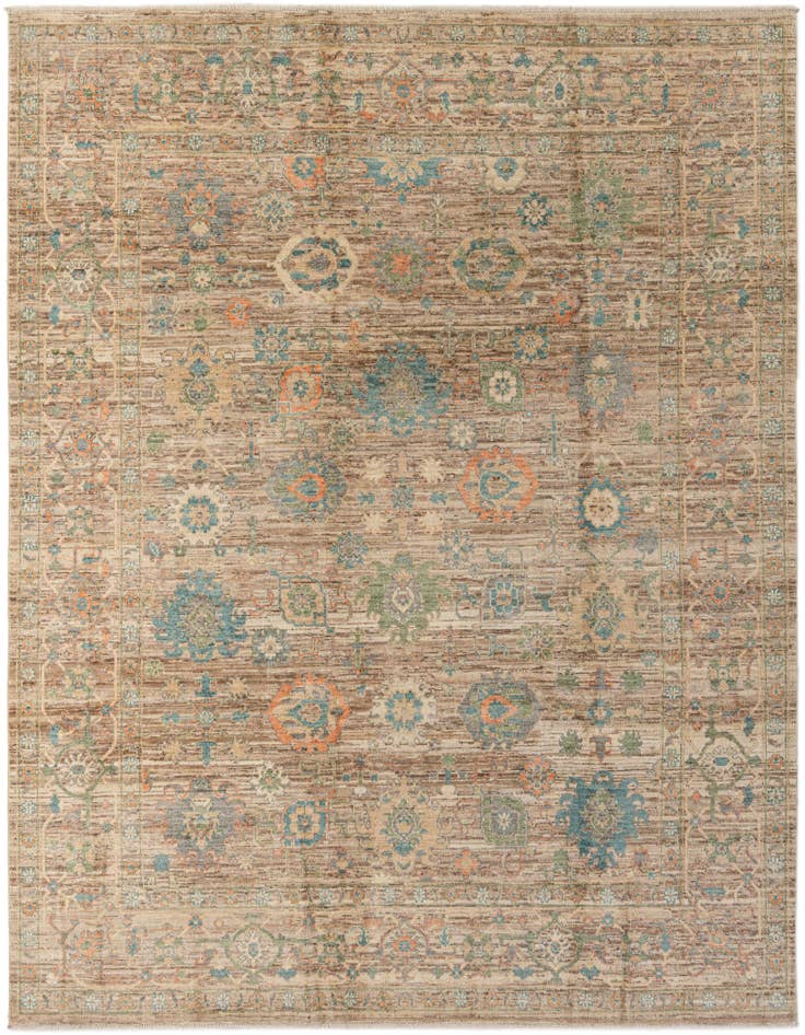 Detail image of 8' 2 x 9' 7 Hand Knotted Oushak Wool Rug