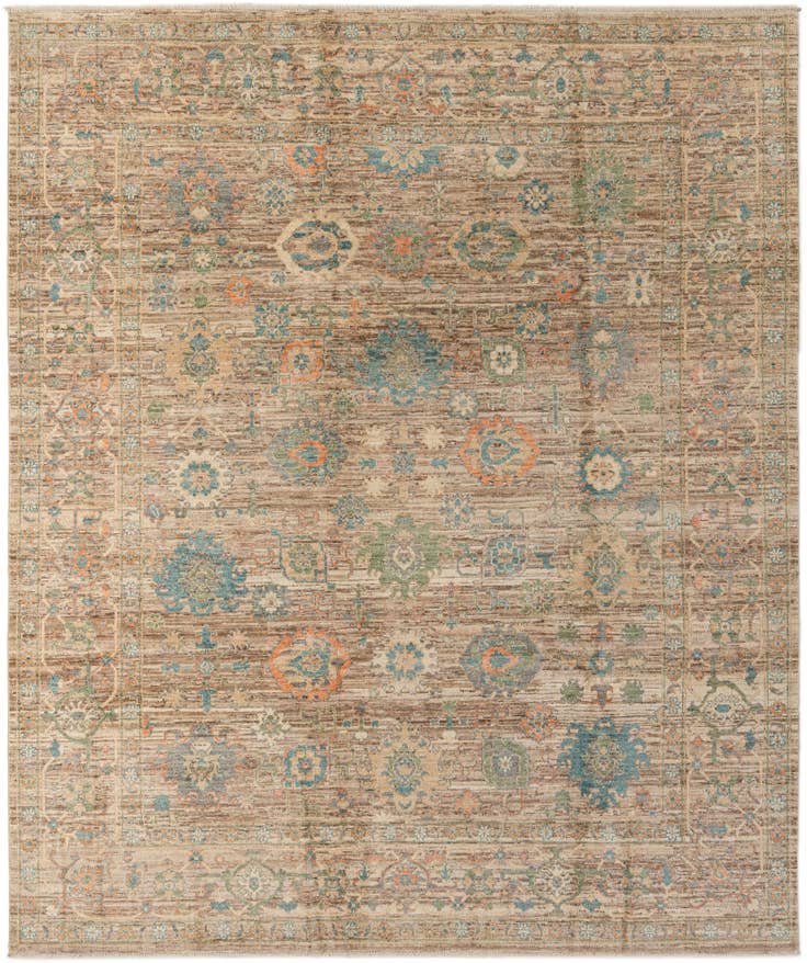 Detail image of 8' 2 x 9' 7 Hand Knotted Oushak Wool Rug