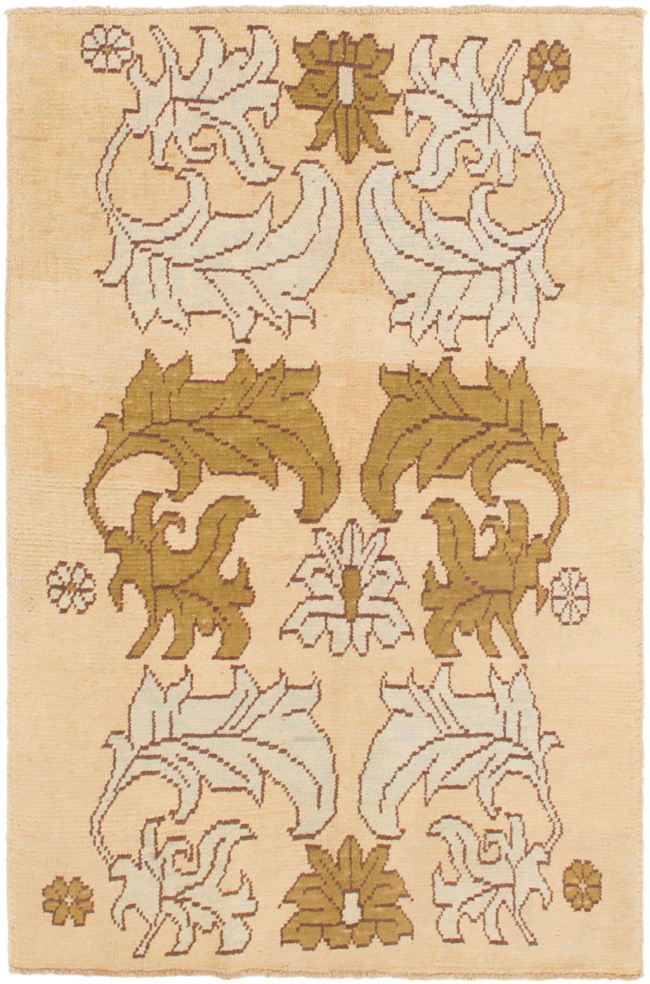 4' 5 x 6' 6 Hand Knotted Oushak Wool Rug