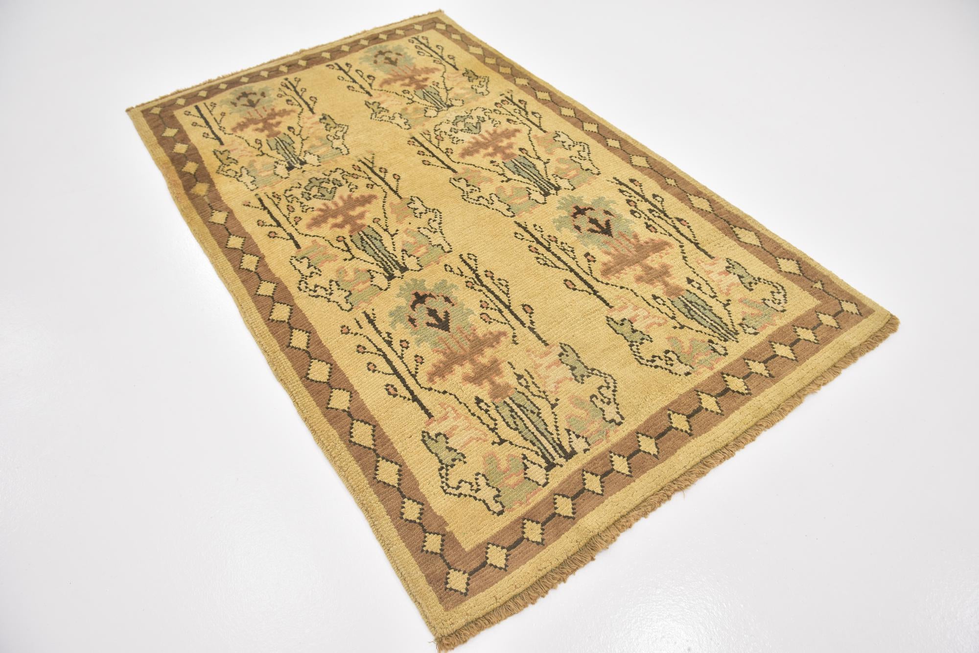 4' 6 x 7' 4 Hand Knotted Oushak Wool Rug