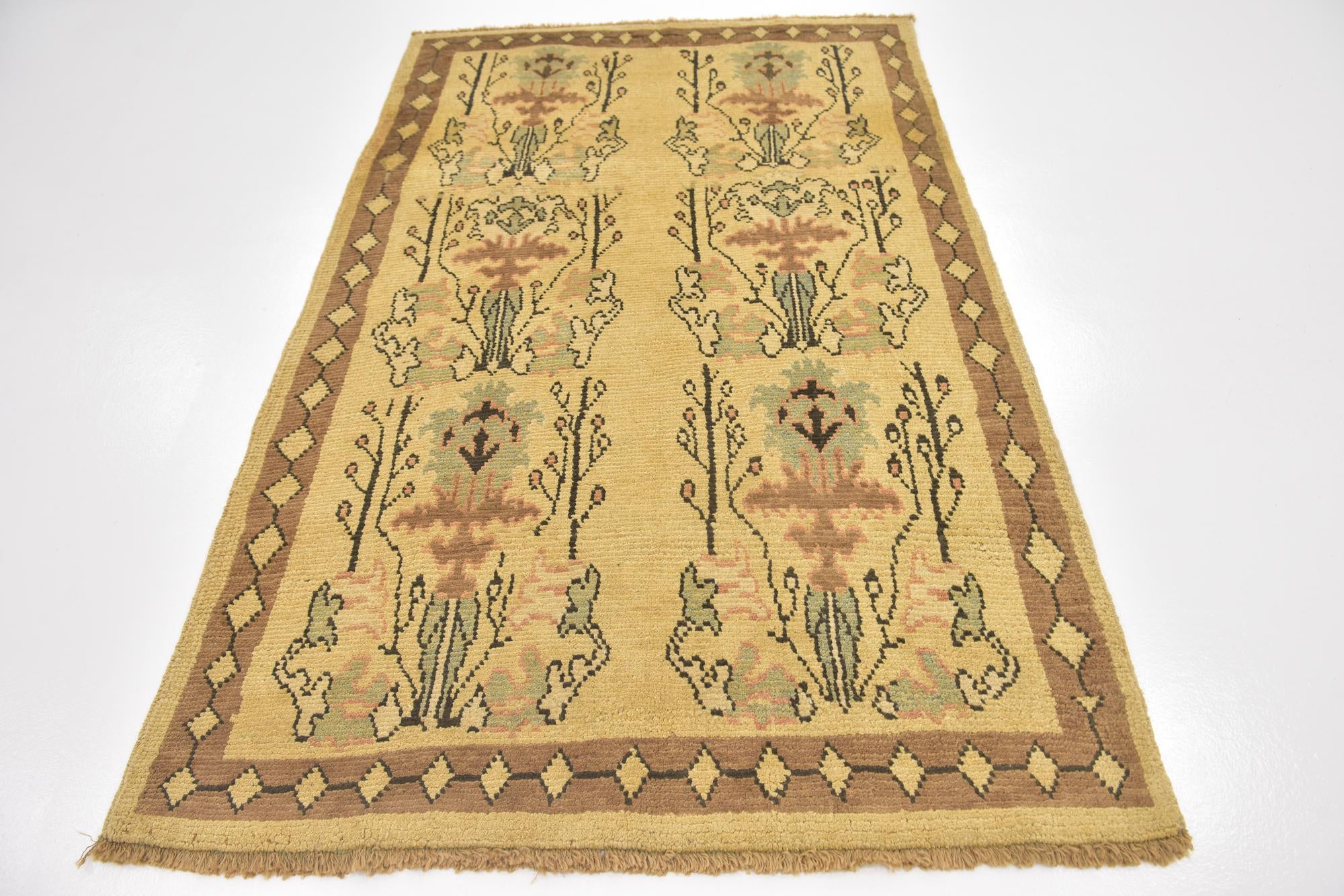 4' 6 x 7' 4 Hand Knotted Oushak Wool Rug