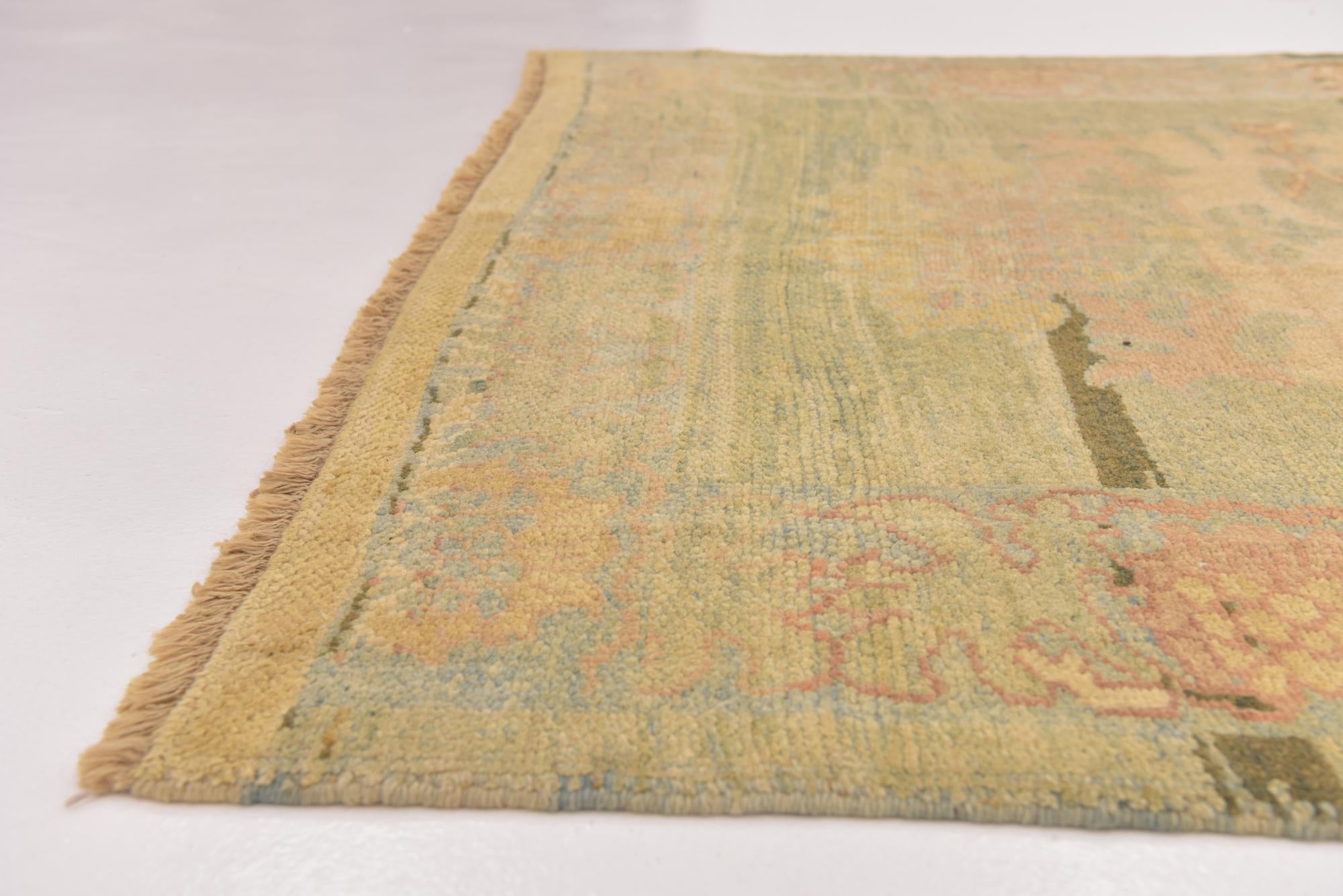 6' 5 x 9' 10 Hand Knotted Oushak Wool Rug