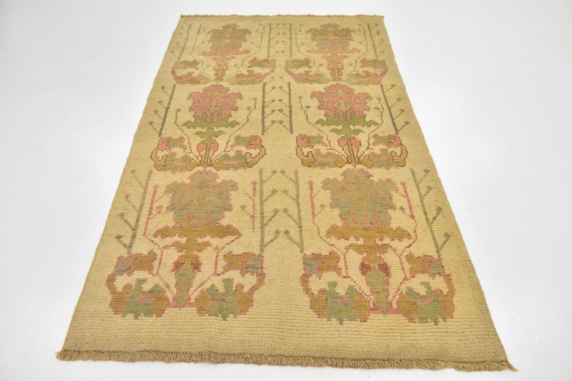 4' 4 x 7' 5 Hand Knotted Oushak Wool Rug