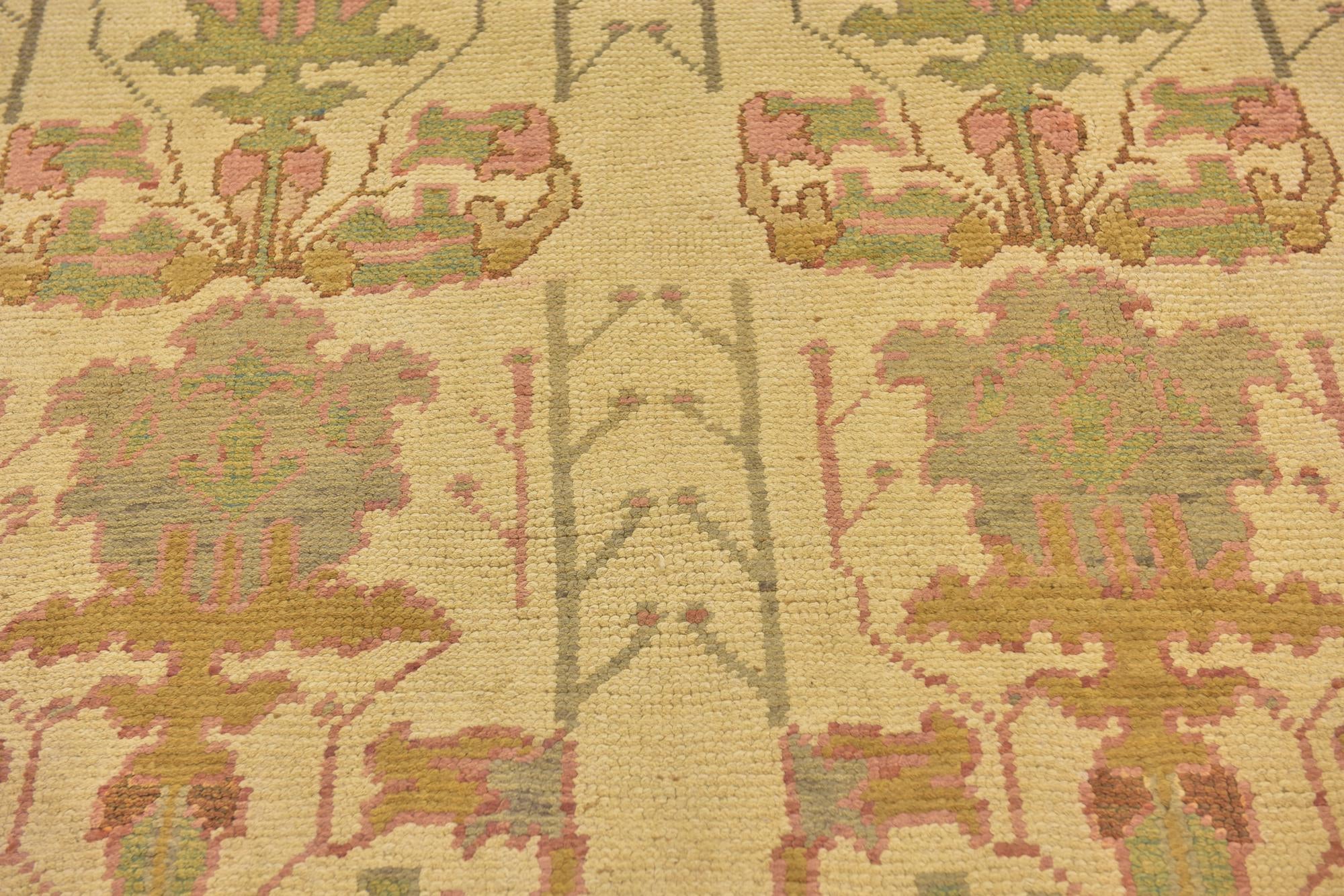 4' 4 x 7' 5 Hand Knotted Oushak Wool Rug