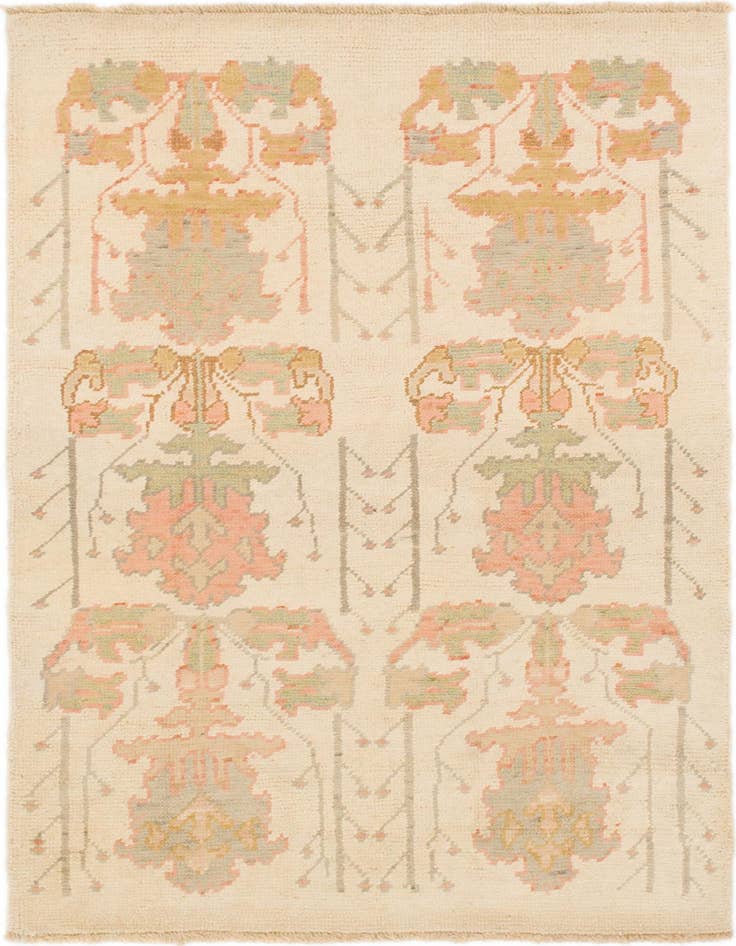 Detail image of 4' 4 x 7' 5 Hand Knotted Oushak Wool Rug