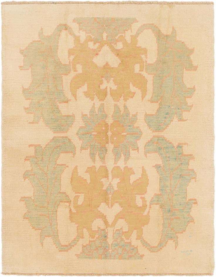 Detail image of 4' 4 x 6' 5 Hand Knotted Oushak Wool Rug
