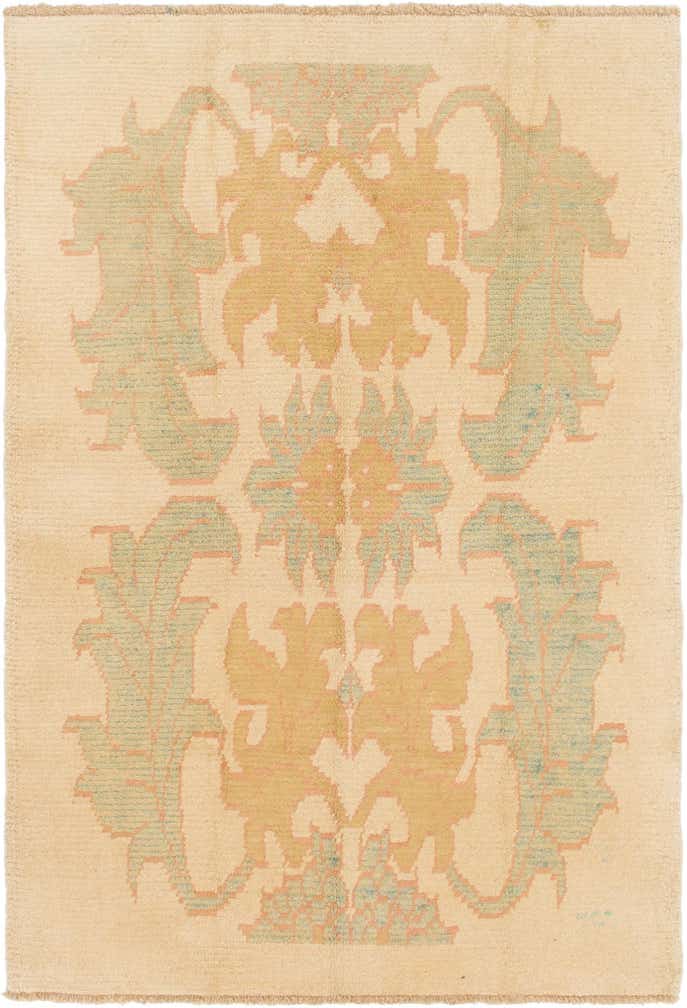 4' 4 x 6' 5 Hand Knotted Oushak Wool Rug