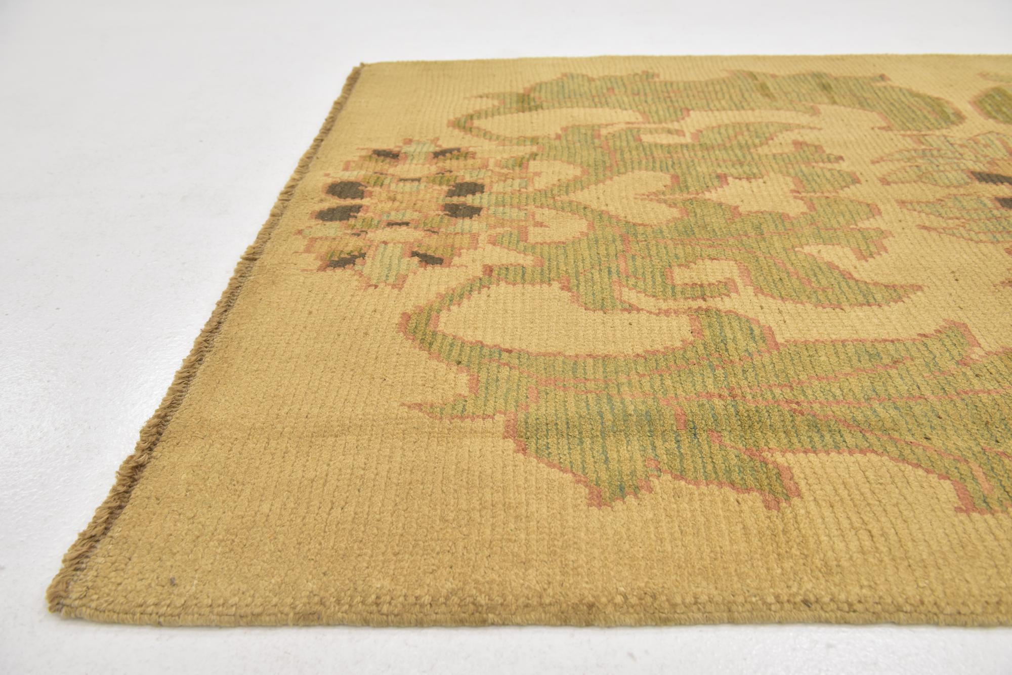 4' 2 x 7' Hand Knotted Oushak Wool Rug