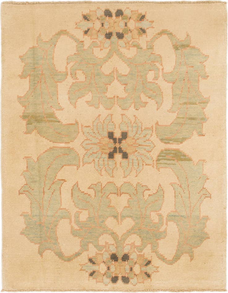 Detail image of 4' 2 x 7' Hand Knotted Oushak Wool Rug