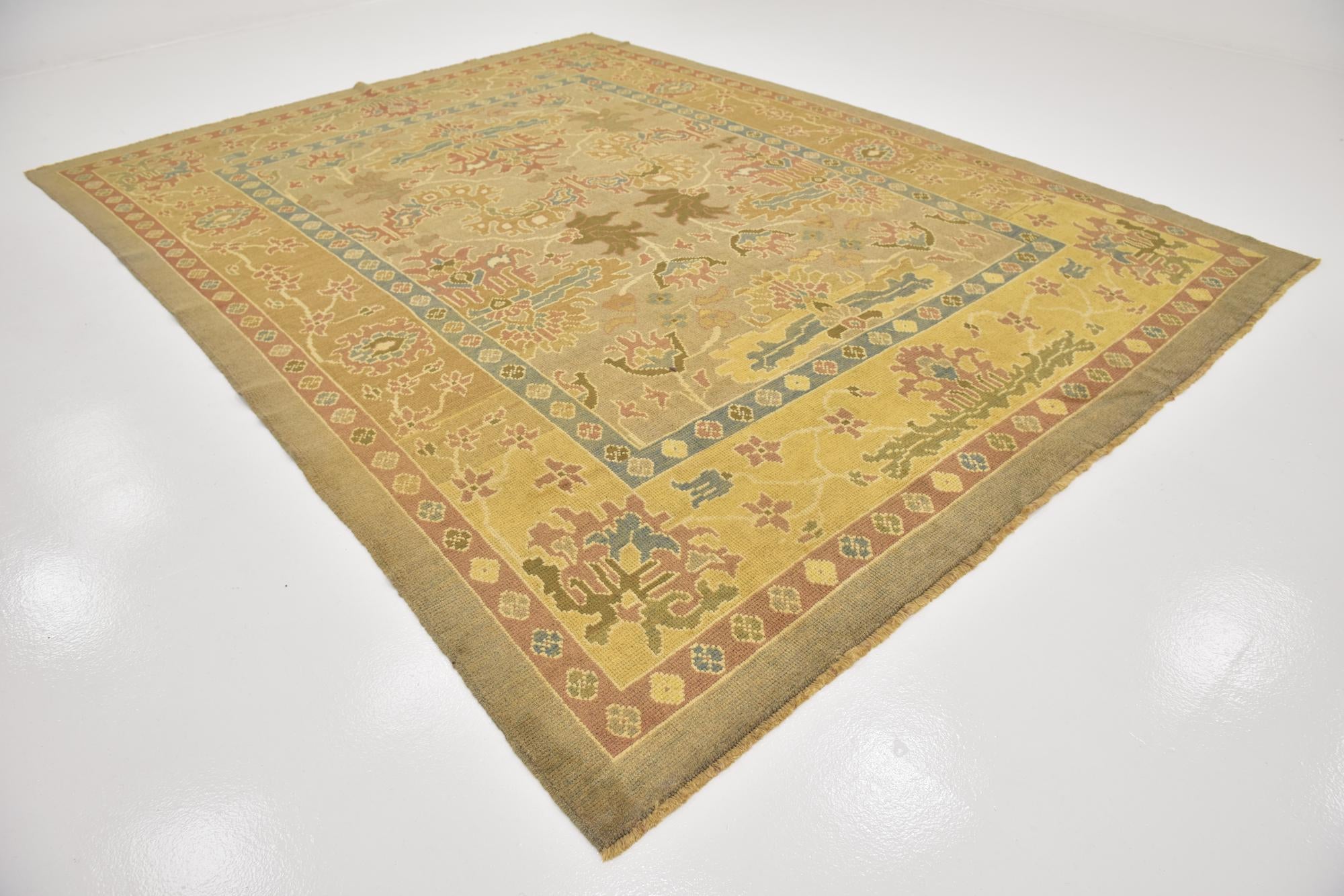 9' 6 x 13' Hand Knotted Oushak Wool Rug