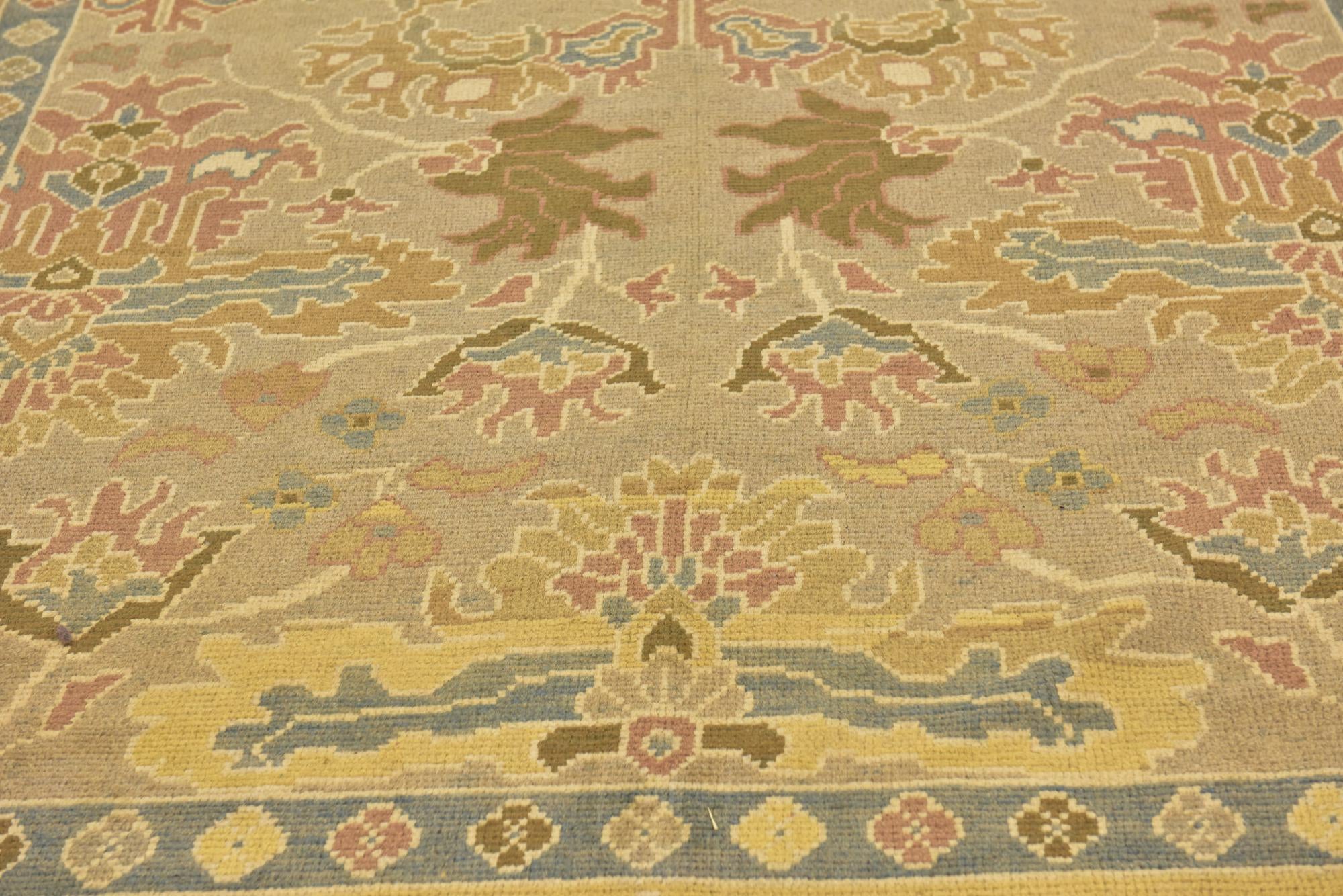 9' 6 x 13' Hand Knotted Oushak Wool Rug