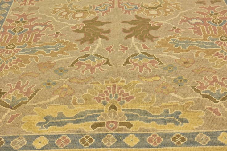 Detail image of 9' 6 x 13' Hand Knotted Oushak Wool Rug