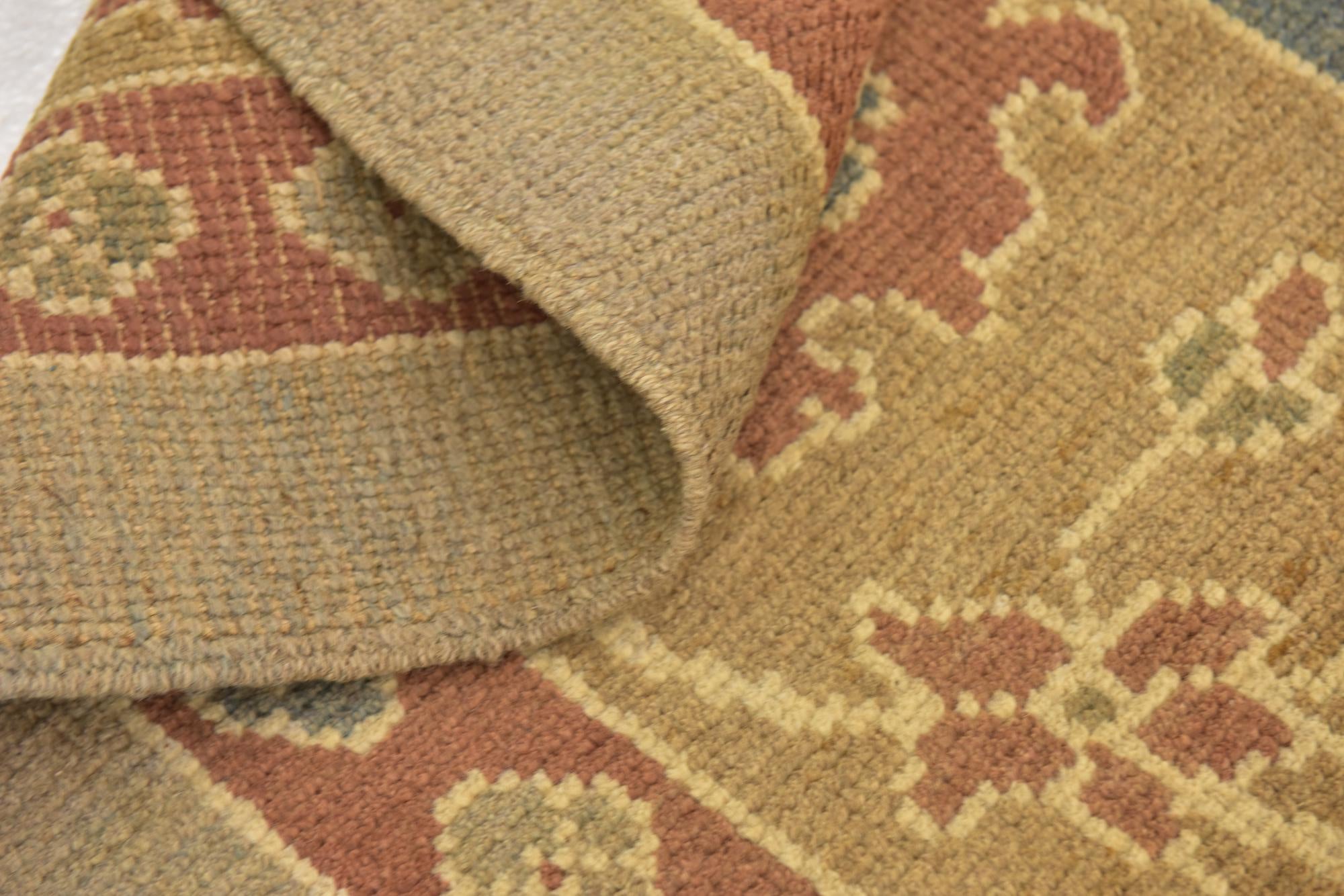9' 6 x 13' Hand Knotted Oushak Wool Rug