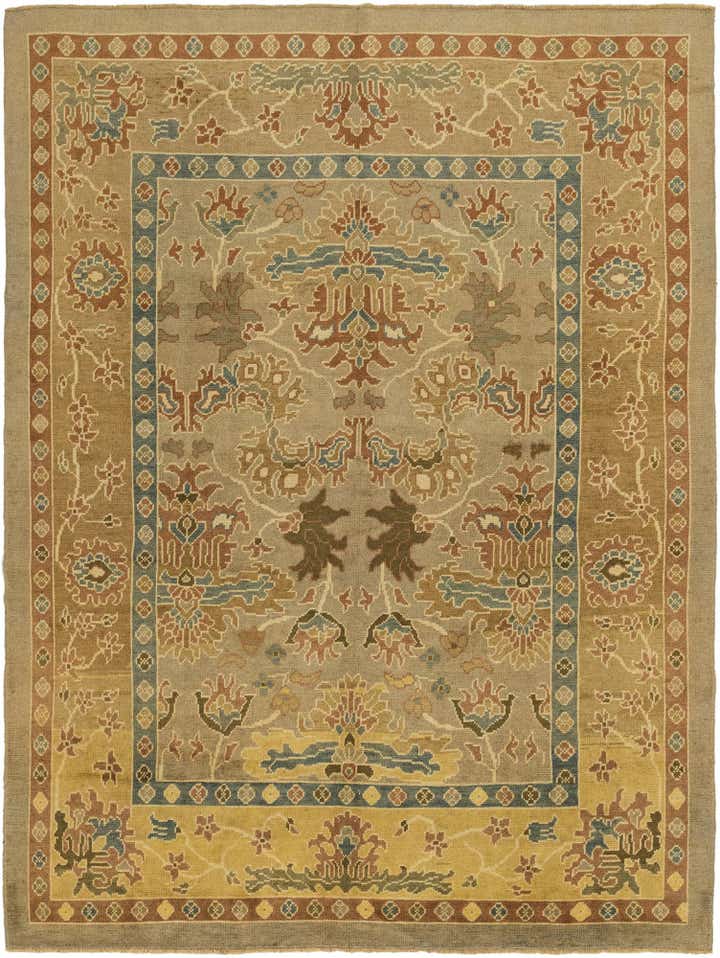 9' 6 x 13' Hand Knotted Oushak Wool Rug