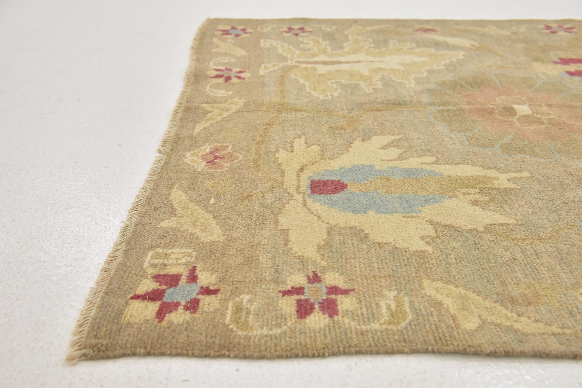 3' 6 x 5' 2 Hand Knotted Oushak Wool Rug