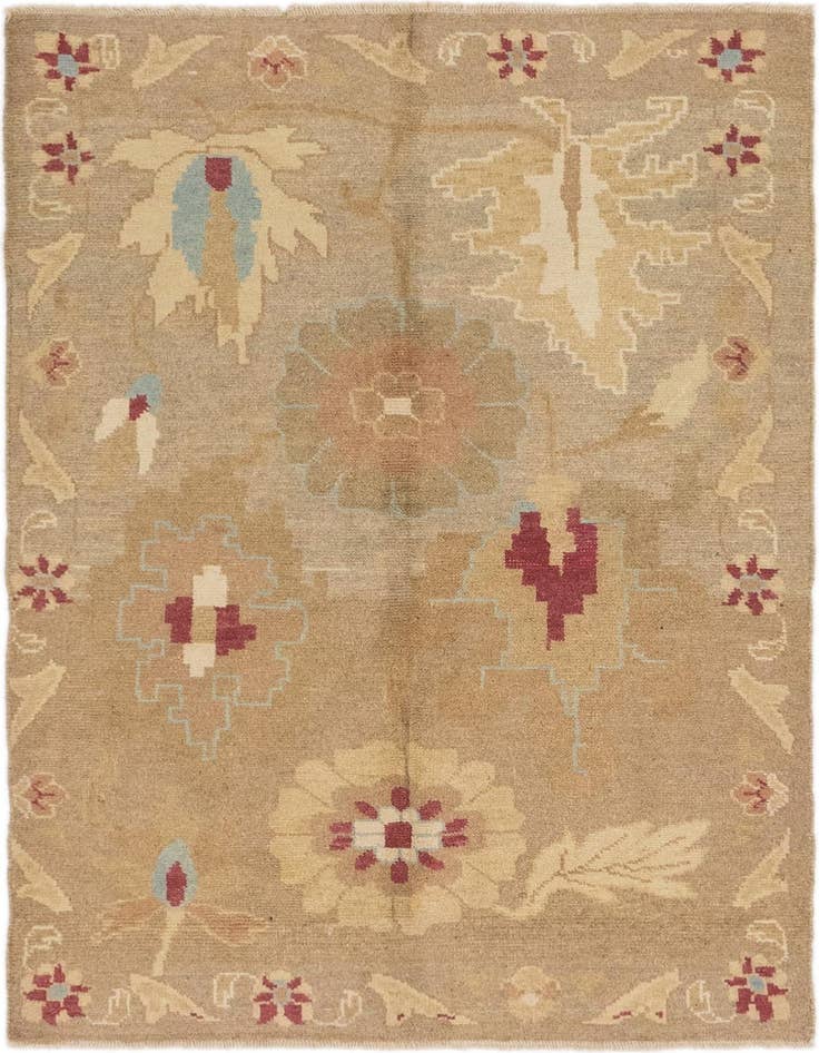 Detail image of 3' 6 x 5' 2 Hand Knotted Oushak Wool Rug