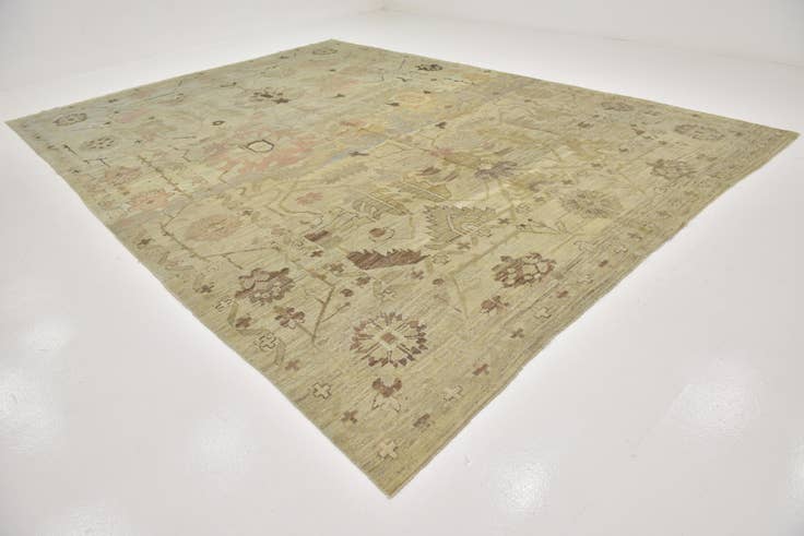 Detail image of 11' x 15' 7 Hand Knotted Oushak Wool Rug