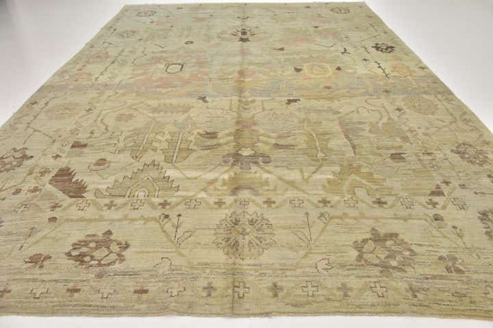 11' x 15' 7 Hand Knotted Oushak Wool Rug