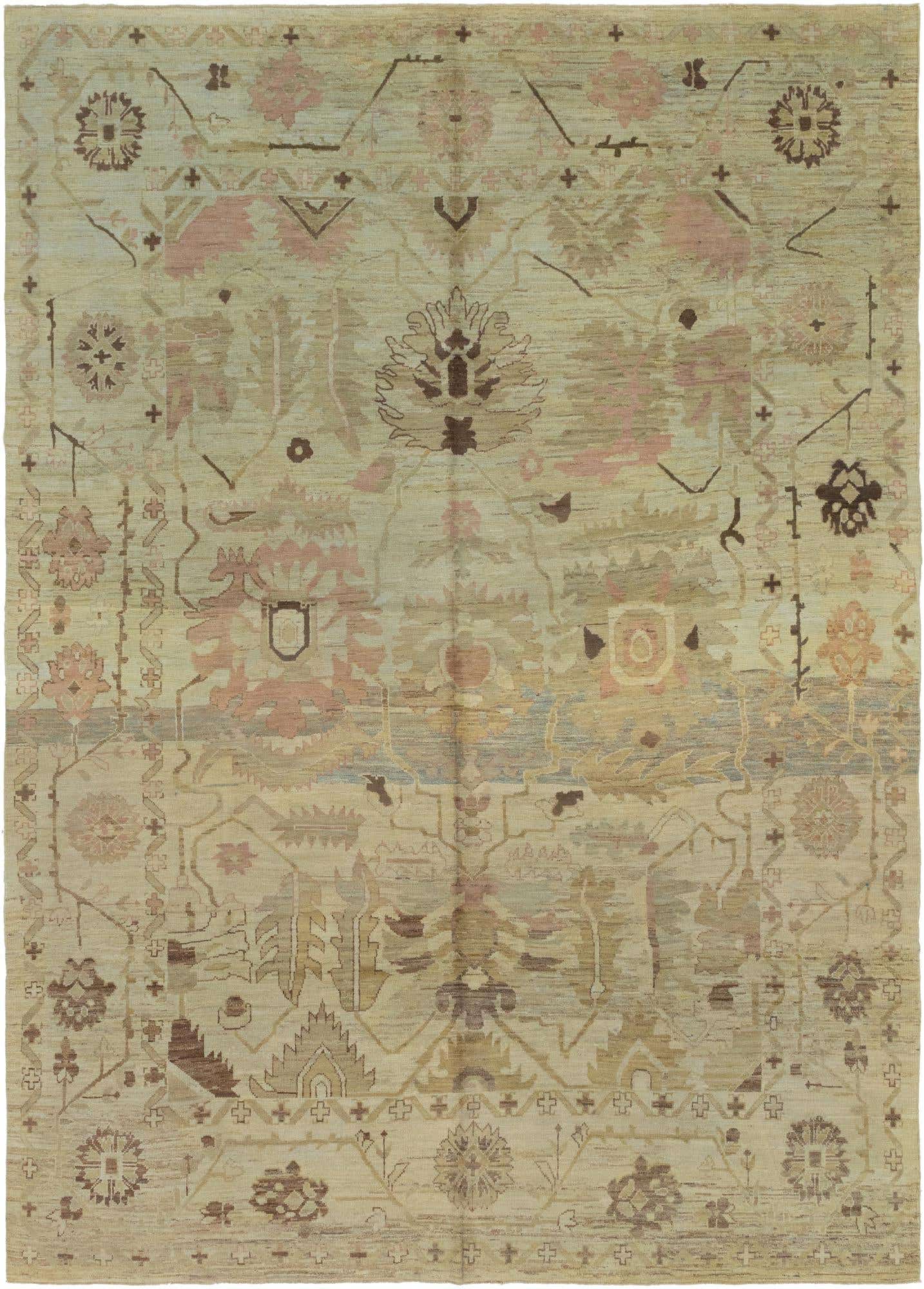 11' x 15' 7 Hand Knotted Oushak Wool Rug