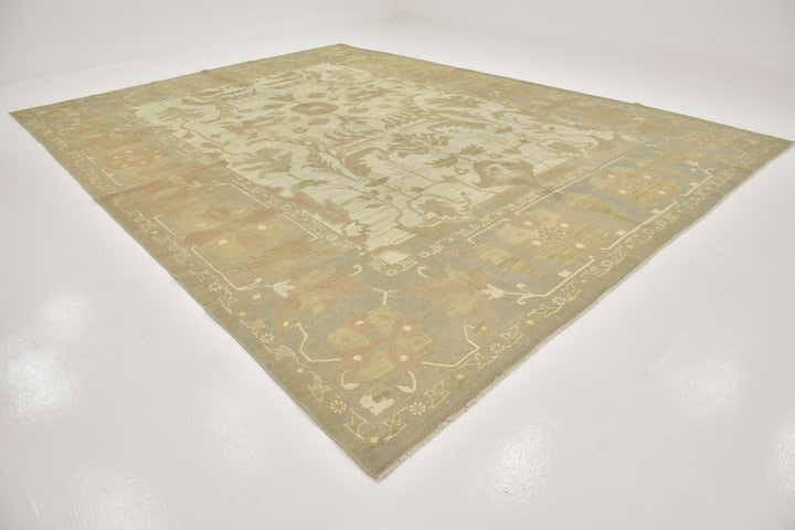 11' 7 x 15' 9 Hand Knotted Oushak Wool Rug