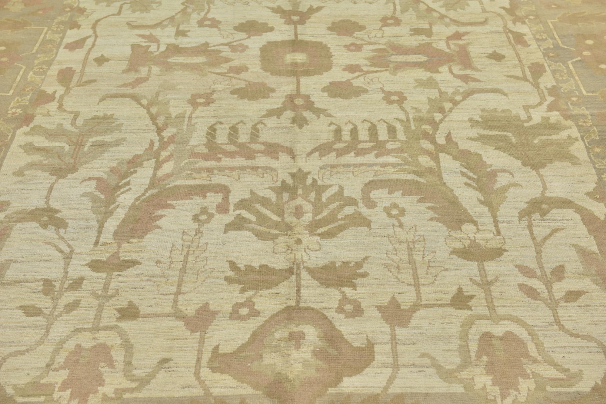 11' 7 x 15' 9 Hand Knotted Oushak Wool Rug