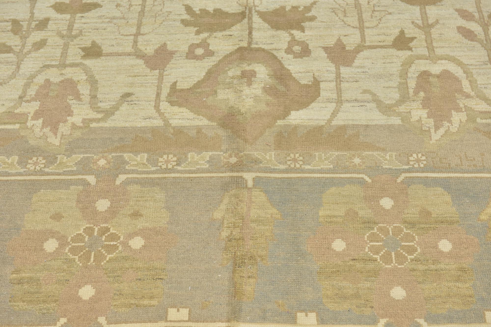 11' 7 x 15' 9 Hand Knotted Oushak Wool Rug