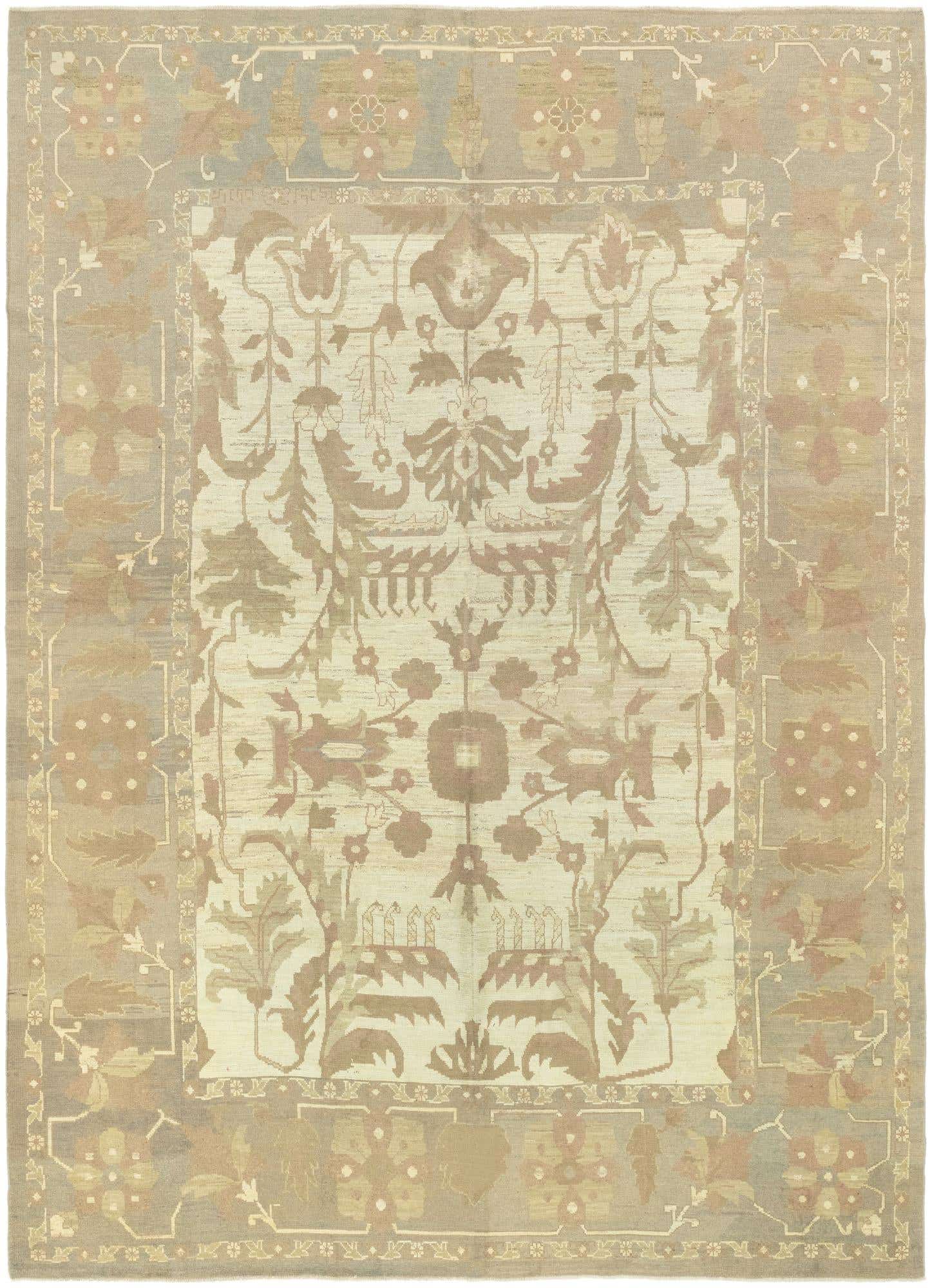 11' 7 x 15' 9 Hand Knotted Oushak Wool Rug