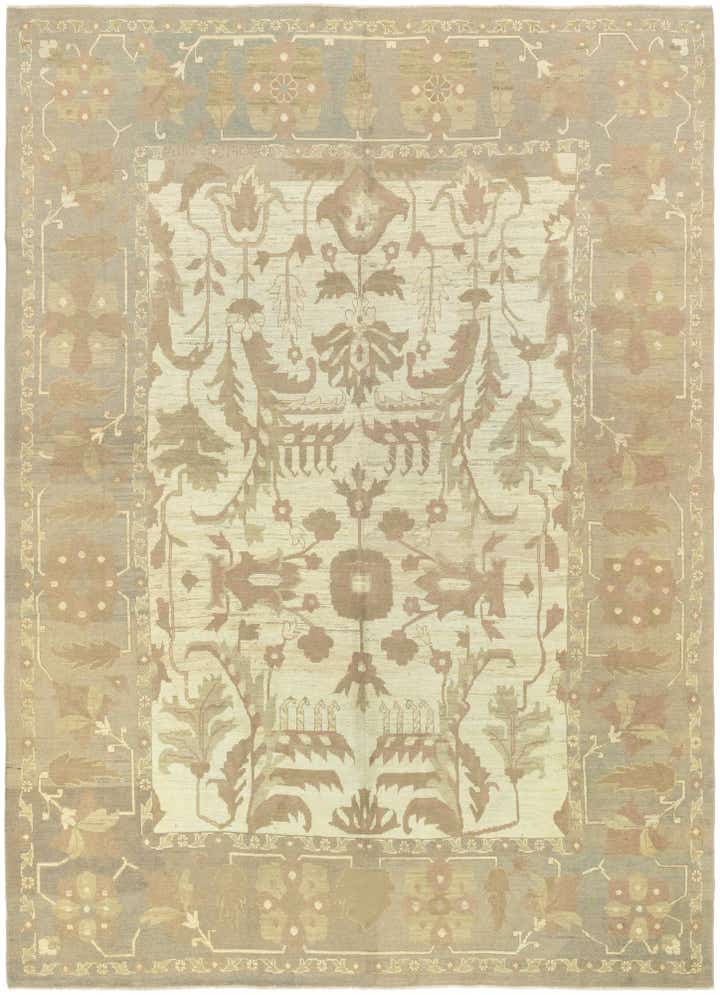 11' 7 x 15' 9 Hand Knotted Oushak Wool Rug