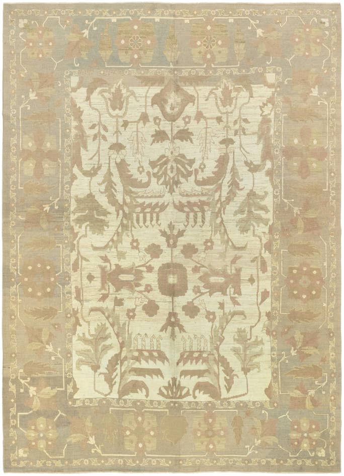 Detail image of 11' 7 x 15' 9 Hand Knotted Oushak Wool Rug