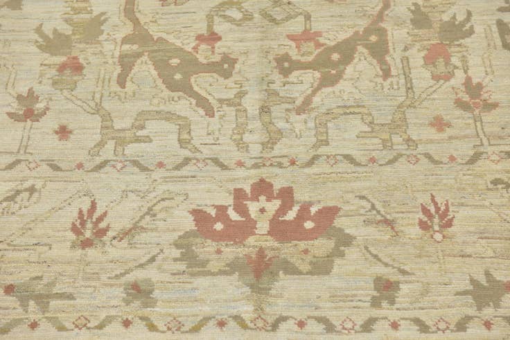 Detail image of 12' x 15' 10 Hand Knotted Oushak Wool Rug