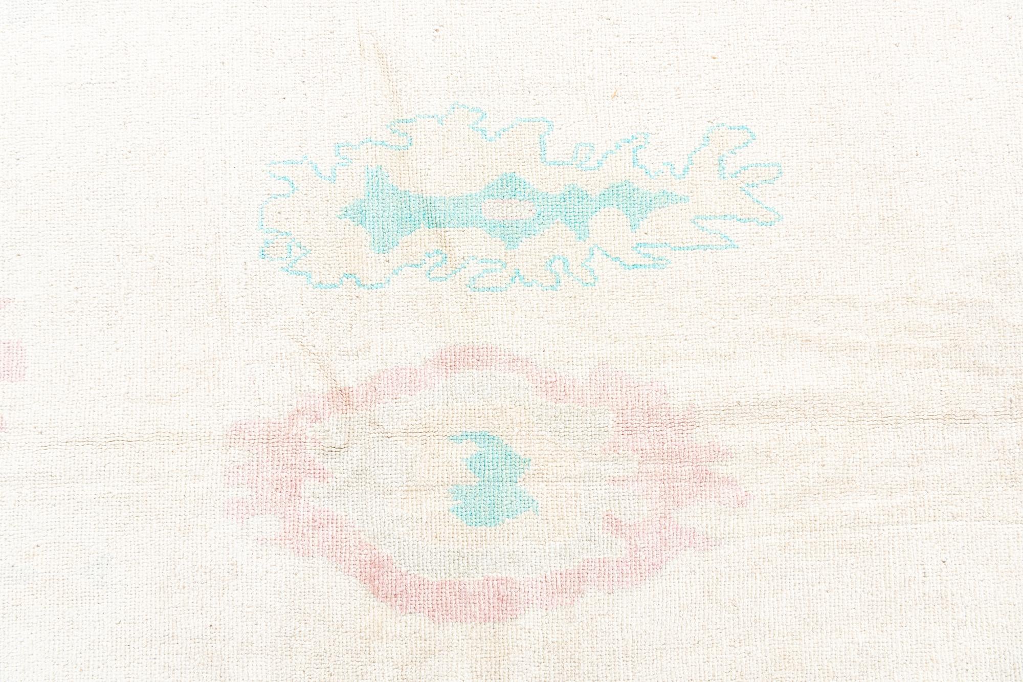 9' 9 x 13' 10 Hand Knotted Oushak Wool Rug