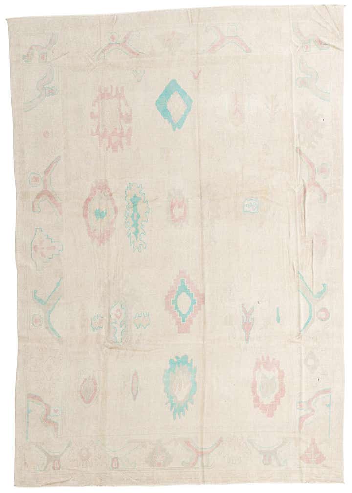 9' 9 x 13' 10 Hand Knotted Oushak Wool Rug