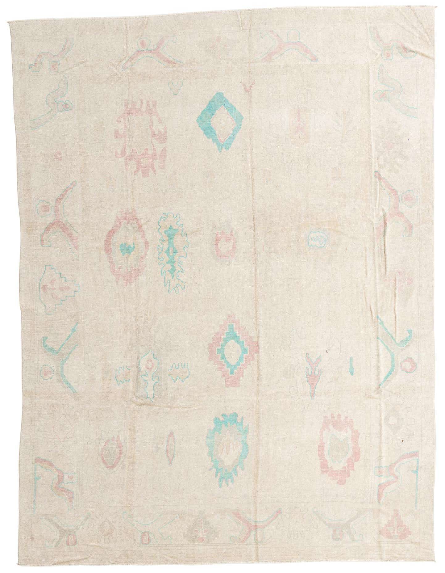 9' 9 x 13' 10 Hand Knotted Oushak Wool Rug