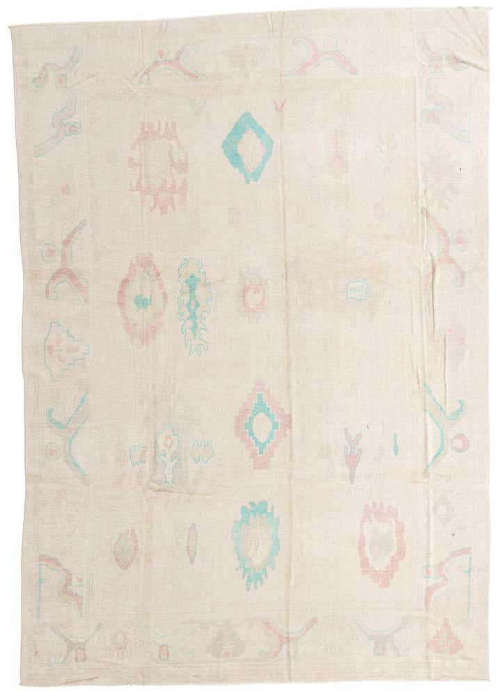9' 9 x 13' 10 Hand Knotted Oushak Wool Rug