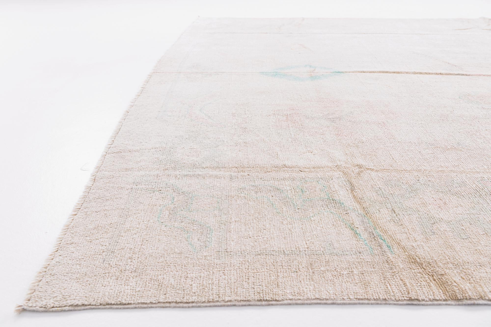 9' x 11' 5 Hand Knotted Oushak Wool Rug