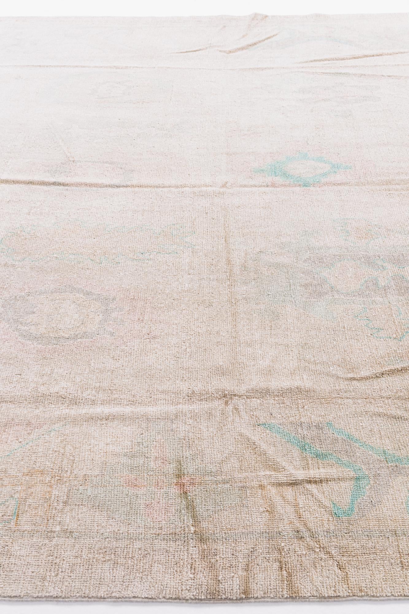 9' x 11' 5 Hand Knotted Oushak Wool Rug