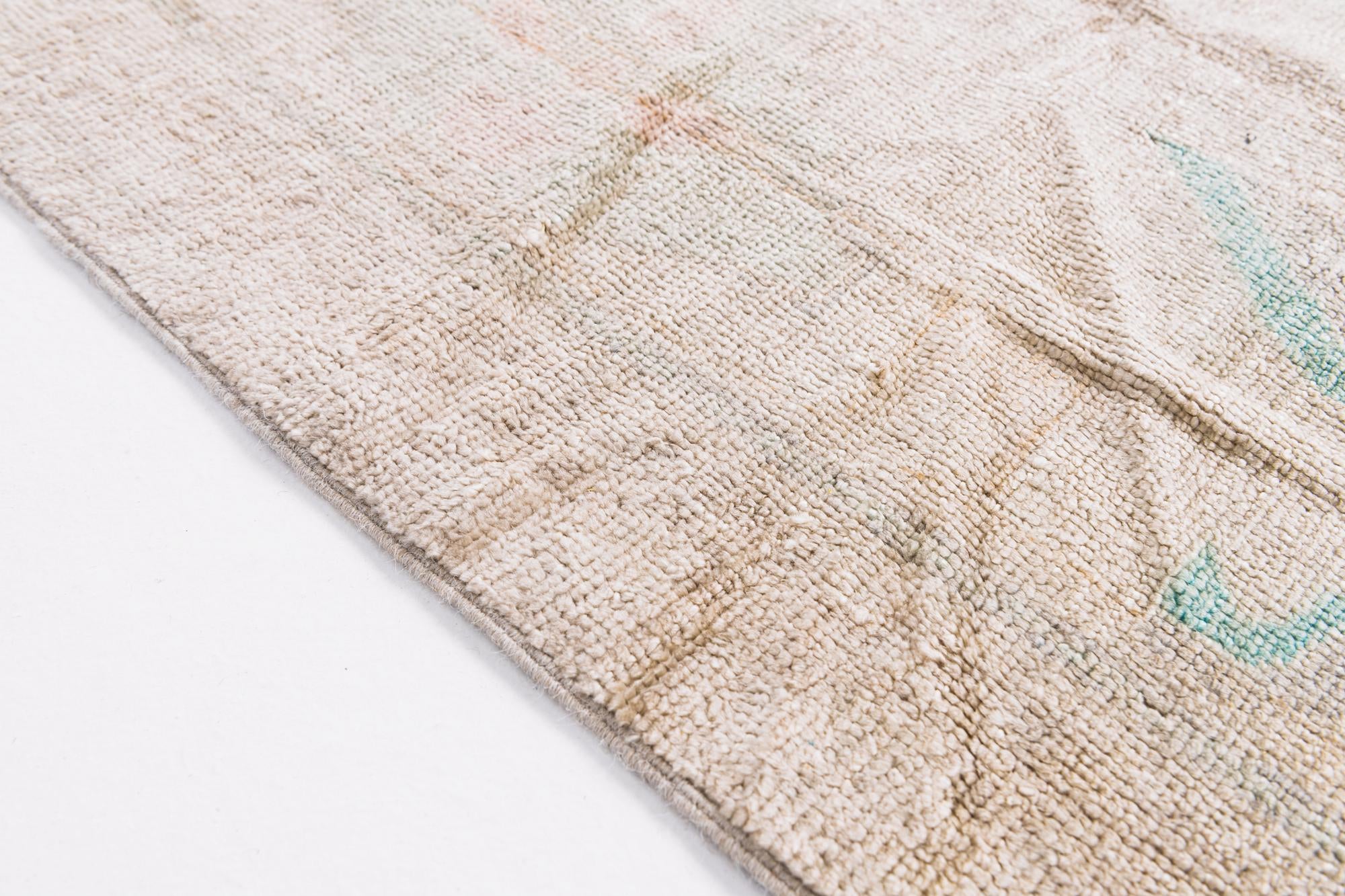 9' x 11' 5 Hand Knotted Oushak Wool Rug