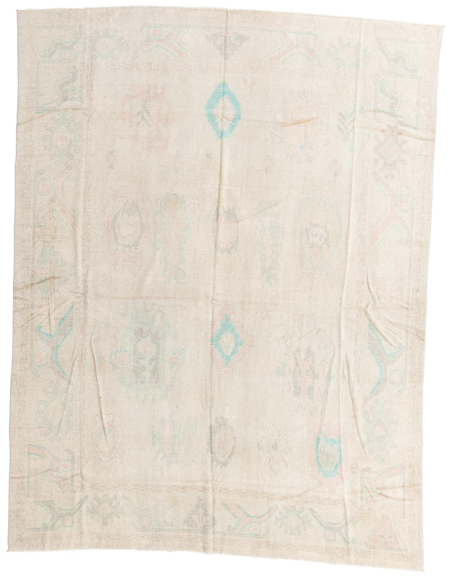 9' x 11' 5 Hand Knotted Oushak Wool Rug